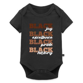 Blacknificient Afro fier couleur de peau foncée Afrique - Body à manches courtes Premium Bébé - noir - Devant