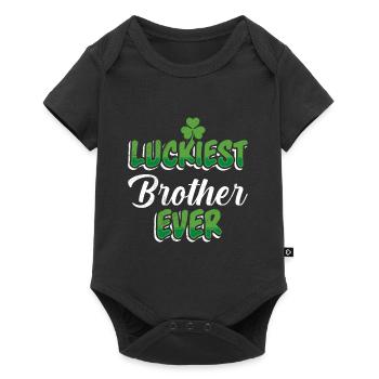 St. Patrick's Day Saying Luckiest Brother ever - Baby Premium short-sleeve bodysuit - black - Front