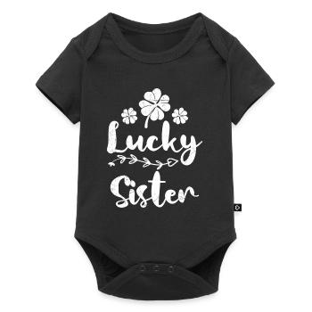 Sœur chanceuse Saint-Patrick Irlande Sœur - Body à manches courtes Premium Bébé - noir - Devant