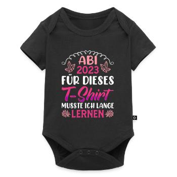 Abi 2023 musste lange lernen Abiturientin - Baby Premium Kurzarmbody - Schwarz - Vorne