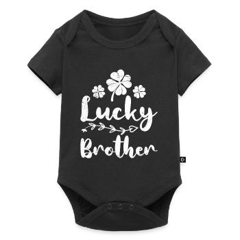 Frère chanceux Frère irlandais de la Saint-Patrick - Body à manches courtes Premium Bébé - noir - Devant
