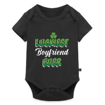 Petit ami le plus chanceux de tous les temps Saint-Patrick - Body à manches courtes Premium Bébé - noir - Devant