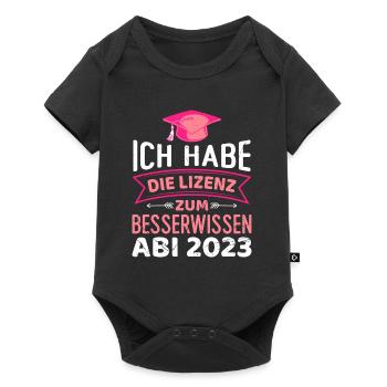 Lizenz zum Besserwissen Abitur 2023 Abiturientin - Baby Premium Kurzarmbody - Schwarz - Vorne