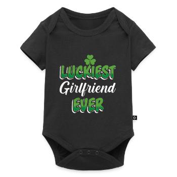 Luckiest Girlfriend ever St Patrick's Day - Baby Premium short-sleeve bodysuit - black - Front