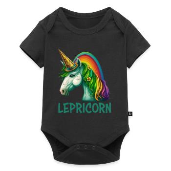 Licorne St Patrick Day Dames Irlande Lepricorn - Body à manches courtes Premium Bébé - noir - Devant