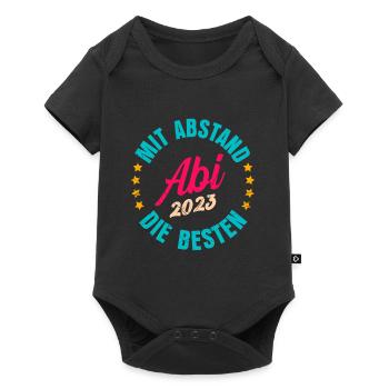 Abi 2023 mit Abstand die besten Abitur 2023 - Baby Premium Kurzarmbody - Schwarz - Vorne