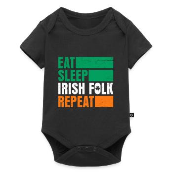 Eat Sleep Irish Fold Répétez la Saint-Patrick - Body à manches courtes Premium Bébé - noir - Devant