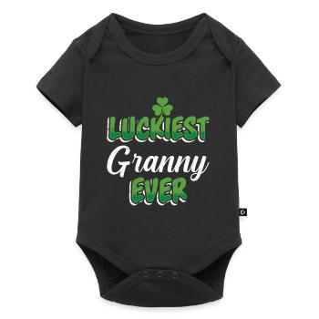 La Saint-Patrick dit la grand-mère la plus chanceuse de tous les temps - Body à manches courtes Premium Bébé - noir - Devant