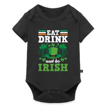 Mangez buvez et soyez irlandais Irlande Saint-Patrick - Body à manches courtes Premium Bébé - noir - Devant