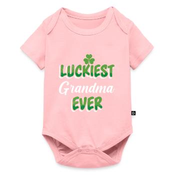 St. Patrick’s Day Spruch Luckiest Grandma ever - Baby Premium Kurzarmbody - Rosa - Vorne