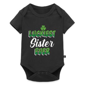 La Saint-Patrick dit la sœur la plus chanceuse de tous les temps - Body à manches courtes Premium Bébé - noir - Devant