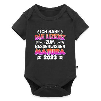 Lizenz zum Besserwissen Matura 2023 Maturantin - Baby Premium Kurzarmbody - Schwarz - Vorne