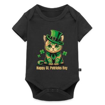 Bonne Saint-Patrick Chat irlandais vert - Body à manches courtes Premium Bébé - noir - Devant