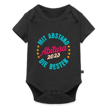 Abi 2023 mit Abstand die besten Abitur 2023 - Baby Premium Kurzarmbody - Schwarz - Vorne