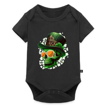 Fête de la Saint-Patrick Squelette irlandais leprechaun - Body à manches courtes Premium Bébé - noir - Devant