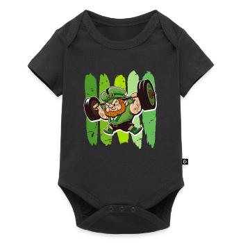 Leprechaun Bodybuilder Sport Saint-Patrick - Body à manches courtes Premium Bébé - noir - Devant