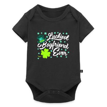 Luckiest Boyfriend ever Valentine's Day - Baby Premium short-sleeve bodysuit - black - Front