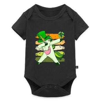 Dabbing Unicorn Clover St. Patrick's Day - Baby Premium short-sleeve bodysuit - black - Front