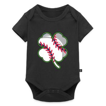 Baseball Player Clover Lucky Charm - Baby Premium short-sleeve bodysuit - black - Front