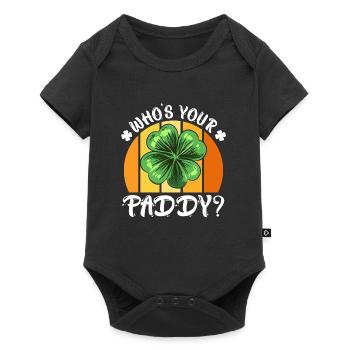 Who's your Paddy? Kleeblatt St. Patrick’s Day - Baby Premium Kurzarmbody - Schwarz - Vorne
