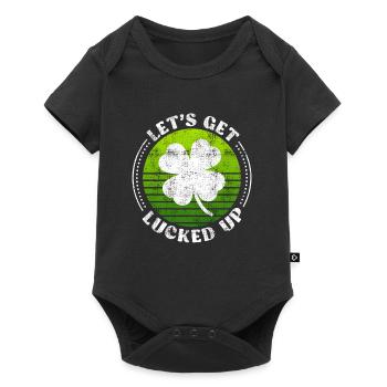 Let's get lucked up Kleeblatt St. Patrick's Day - Baby Premium Kurzarmbody - Schwarz - Vorne