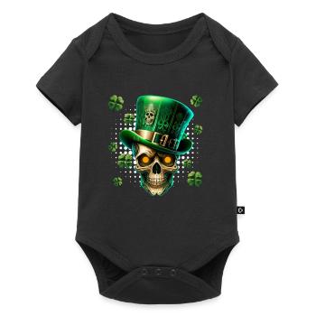 Fête de la Saint-Patrick Squelette irlandais leprechaun - Body à manches courtes Premium Bébé - noir - Devant