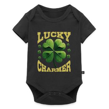 Lucky Charmer Clover Lucky Charm - Baby Premium short-sleeve bodysuit - black - Front