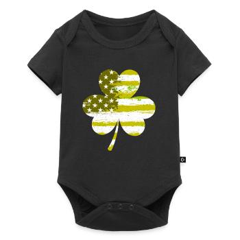 USA Clover Lucky Charm États-Unis - Body à manches courtes Premium Bébé - noir - Devant