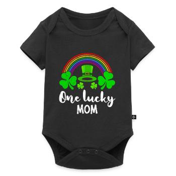 Une maman chanceuse Maman de la Saint-Patrick - Body à manches courtes Premium Bébé - noir - Devant