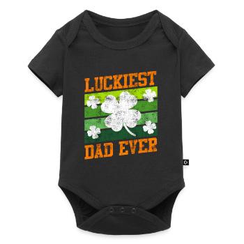 Le père le plus chanceux de tous les temps Clover Saint-Patrick - Body à manches courtes Premium Bébé - noir - Devant
