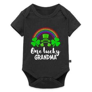 Une grand-mère chanceuse Saint-Patrick Oma - Body à manches courtes Premium Bébé - noir - Devant