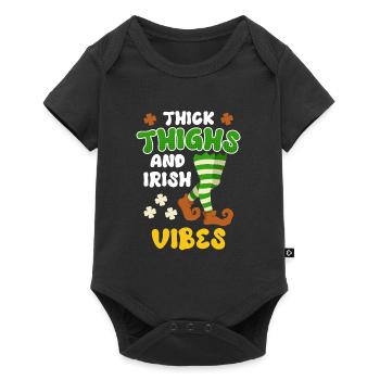 Cuisses épaisses et vibrations irlandaises Fête de la Saint-Patrick - Body à manches courtes Premium Bébé - noir - Devant