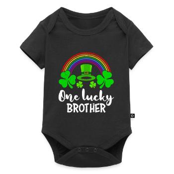 Un frère chanceux Saint-Patrick - Body à manches courtes Premium Bébé - noir - Devant