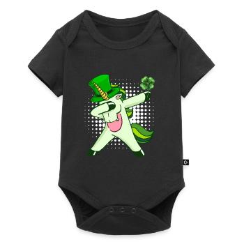 Dabbing Unicorn Clover St. Patrick's Day - Baby Premium short-sleeve bodysuit - black - Front
