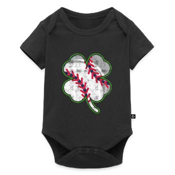 Baseball Player Clover Lucky Charm - Baby Premium short-sleeve bodysuit - black - Front