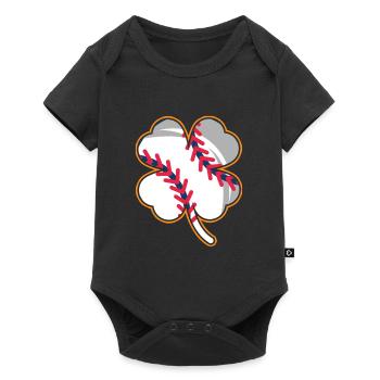 Baseball Player Clover Lucky Charm - Baby Premium short-sleeve bodysuit - black - Front