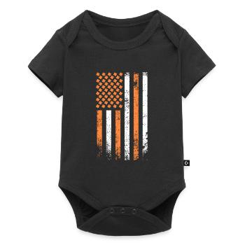 USA St. Patrick's Day Kleeblätter USA Flagge - Baby Premium Kurzarmbody - Schwarz - Vorne