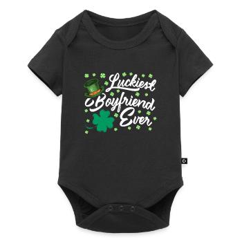 Luckiest Boyfriend ever Valentine's Day - Baby Premium short-sleeve bodysuit - black - Front