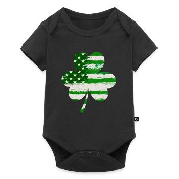 USA Clover Lucky Charm États-Unis - Body à manches courtes Premium Bébé - noir - Devant