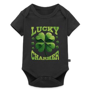 Lucky Charmer Clover Lucky Charm - Baby Premium short-sleeve bodysuit - black - Front