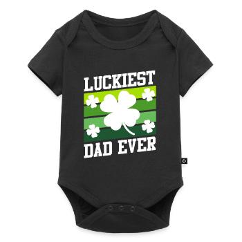 Le père le plus chanceux de tous les temps Clover Saint-Patrick - Body à manches courtes Premium Bébé - noir - Devant