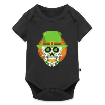 Fête de la Saint-Patrick Squelette irlandais leprechaun - Body à manches courtes Premium Bébé - noir - Devant