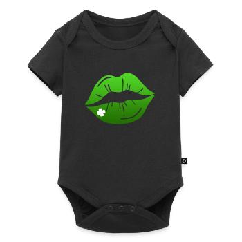 Kissing Mouth Lèvres Green Ireland Saint-Patrick - Body à manches courtes Premium Bébé - noir - Devant