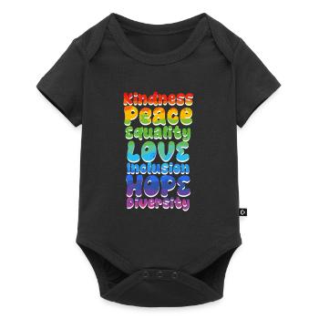 Inclusion Acceptance Kindness Solidarity - Baby Premium short-sleeve bodysuit - black - Front