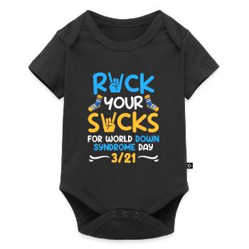 Down Syndrome Trisomy 21 Awareness - Baby Premium short-sleeve bodysuit - black - Front