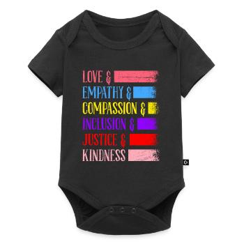 Inclusion, Equality, Kindness, Acceptance - Baby Premium short-sleeve bodysuit - black - Front