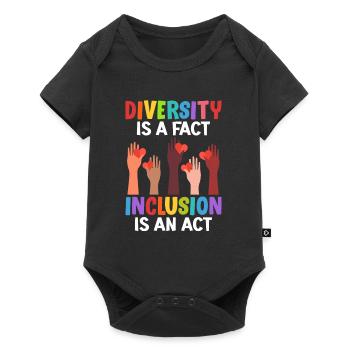 La diversité est un fait L’inclusion est un acte Vielfalt - Body à manches courtes Premium Bébé - noir - Devant