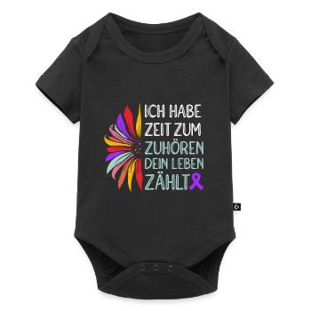 Mental Health Ich habe Zeit zum Zuhören Dein Leben - Baby Premium Kurzarmbody - Schwarz - Vorne