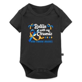 Down Syndrome Rollin avec ma Chromie Awareness - Body à manches courtes Premium Bébé - noir - Devant