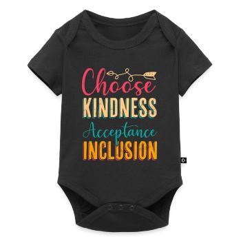 Choose Kindness Acceptance Inclusion Diversity - Baby Premium short-sleeve bodysuit - black - Front